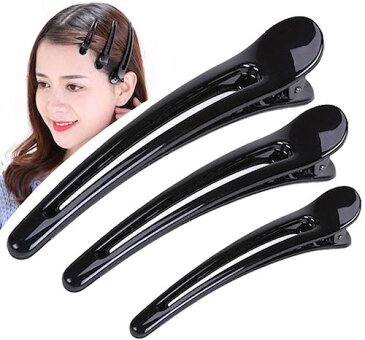 ダッカール プロ用 lサイズ 大 黒 美容師 業務用 強力 跡がつかない ヘアクリップ 6本セット 8cm