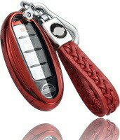 インフィニティ スマートキーケース キーホルダー デイズ セレナ エクストレイル エルグランド スカイライン ノート キューブ ジューク など 高級 キーケース スタイリッシュ 汚れ 傷 防止 TPU レッド 赤