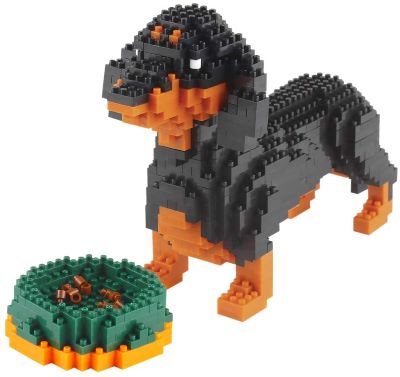 【ワンダフルデー全品P10倍_2/1】ミニ ブロック ブリストルブロック 積み木 知覚玩具 子供 かわいい こども 贈り物 誕生日 プレゼント 可愛い KLJM 02 ダックスフンド アニマル 犬 組み立て おもちゃ 知育 玩具