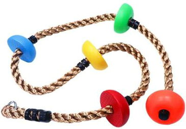 クライミングロープ 子供用 ノットロープ スイング カラビナ付き おもちゃロープ ジム用 はしご デザイン可愛い インストール簡単 耐荷重200KG 運動能力