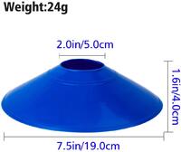 プロディスクコーン アジリティトレーニング サッカートレーニング フットボール キッズ フィールド 他のゲーム用トレーニングコーン コーンマーカー 10本 ブルー 厚みのあるバージョン24gネット通販 サッカー 用品 セール