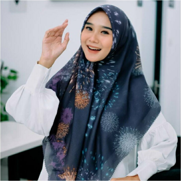 スクエアヒジャブChidori Scarf Moslem Veil Voal Cotton Tudung Cotton Non Instant ( Hijab Scarf Voal Cotton print)ヒジャブ 正装 ムスリム イスラム教 宗教 民族衣装 シンプル おしゃれ イスラム 【限定品】和風ヒジャブ★扇子モチーフ Voal Cotton Misalignment Prevention Laser Cutting 1