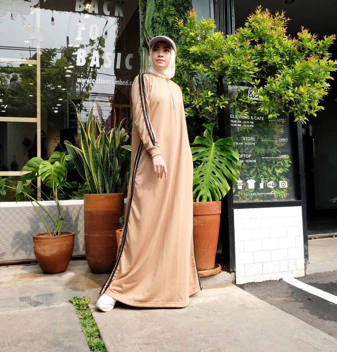 ムスリム ロングカジュアルAZIZAH SPORTS /CASUAL MUSLIM DRESS カジュアル レディース スポーティー 暖かい 女性用 おしゃれ 普段着 動きやすい スポーツ観戦 秋冬用