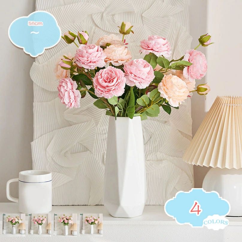 薔薇造花 花瓶付き おしゃれ ダイニングテーブル 玄関置物 北欧 インテリア きれいめ プレゼント リビング 玄関 ダイニング 誕生日 引越