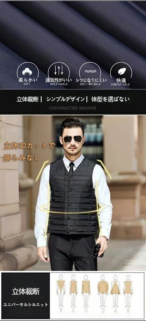 ベスト インナーベスト メンズ中綿ベスト 防寒...の紹介画像3