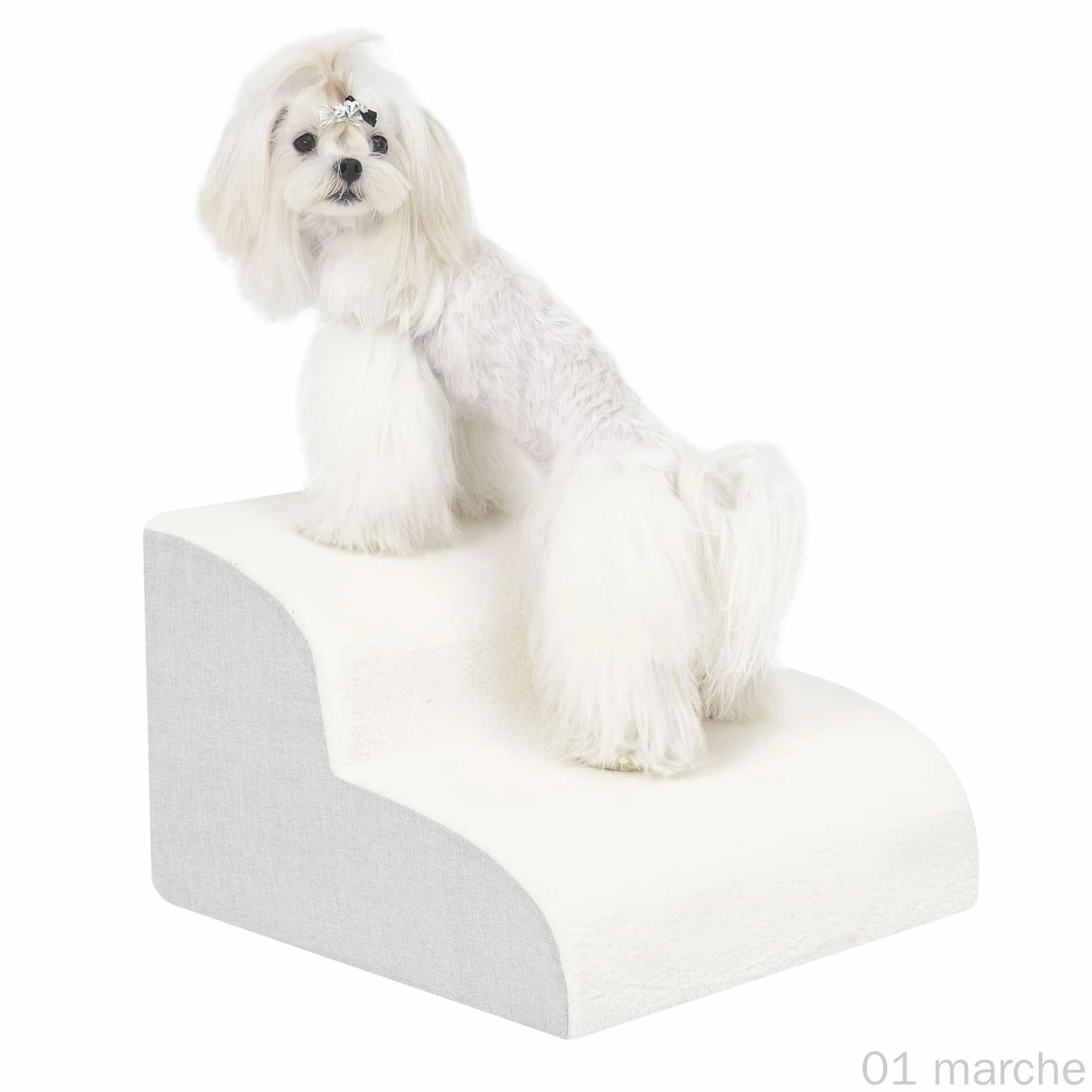 斜面, 踏板 - 犬用階段小型犬用 ペット用階段ソファースロープ 高密度フォーム製 犬がベッドに乗りやすい2段階段 関節痛対策 猫用ステップ付き ペット
