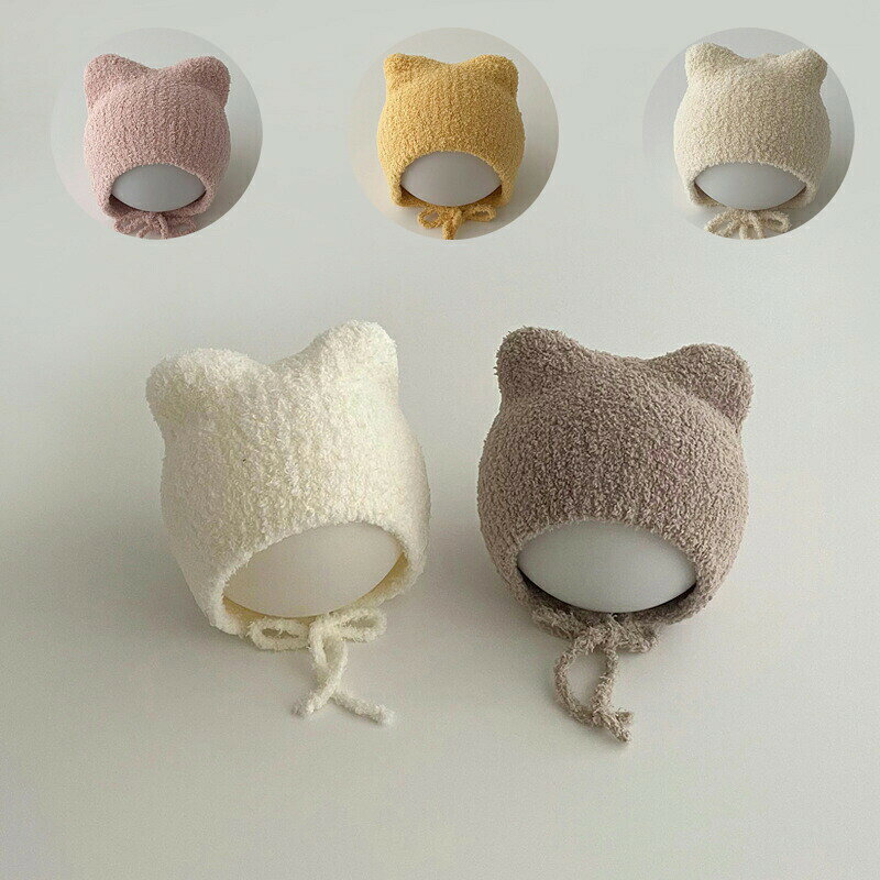すべて日本倉庫から出荷可能 帽子 新生児へのプレゼント ベビー ボンネット帽子 フリースのよう 猫耳 ベビー帽子 もこもこ耳あて付き ベビーファッション 秋冬 赤ちゃん ベビー 可愛い おしゃれ 女の子 男の子 出産準備 出産祝い