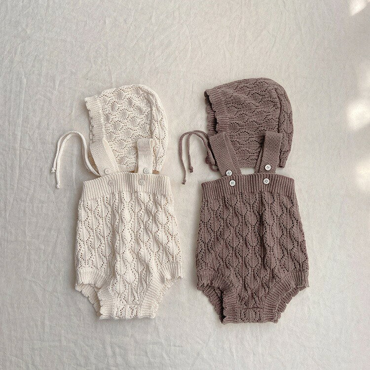 送料無料 帽子付き サスペンダーニットロンパース ニット ロンパース ベビー 韓国ベビー服 男の子 女の子 ロンパース ニット オーバーオール サロペット 可愛い イースター 秋冬 ベビー用品 赤ちゃん 66cm 73cm 80cm 90cm 楽天海外通販