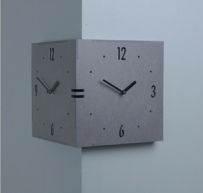 両面電波時計 コーナー両面時計 ハンドメード 木製両面壁掛け時計 おしゃれ 掛時計 北欧 時計 インテリア 韓国 インテリア