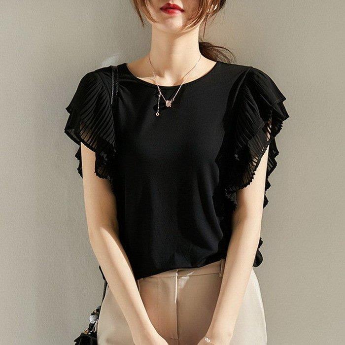 Tシャツ レディース 40代 きれいめ 春夏 上品 半袖tシャツ Tシャツトップス フレア袖ブラウス カジュアル韓国風 オシャレ ゆったりtシャツ 着痩せ 30代 50代