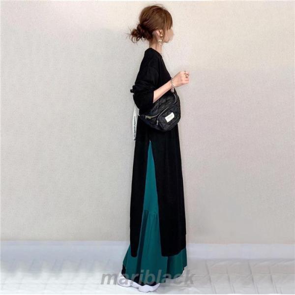 ワンピース レディース 春 秋 長袖 ロングワンピース スカート セットアップ マキシ丈 秋冬 通勤着 可愛い 秋服 ゆったり 体型カバー 20代 30代 40代 50代