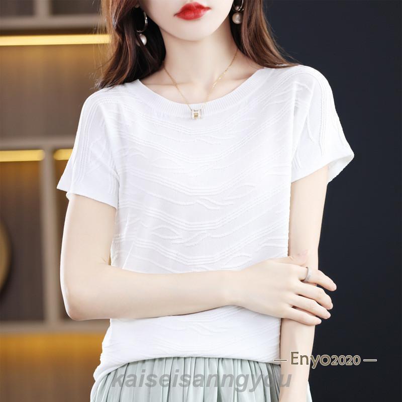 Tシャツ レディース カットソー 半袖 tシャツ 薄手 トップス 体型カバー 涼しい 夏服 着痩せ ゆったり 無地 おしゃれ カジュアル