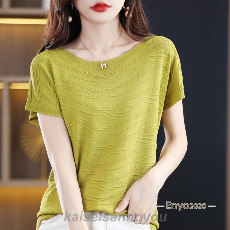 Tシャツ レディース カットソー 半袖 tシャツ 薄手 トップス 体型カバー 涼しい 夏服 着痩せ ゆったり 無地 おしゃれ カジュアル