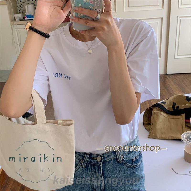 tシャツ Tシャツ ビッグTEE クルーネック 丸首 プリント 半端袖 シンプル 日常 お出かけ おしゃれ 可愛い 着心地 上質感 上品 20代30代40代