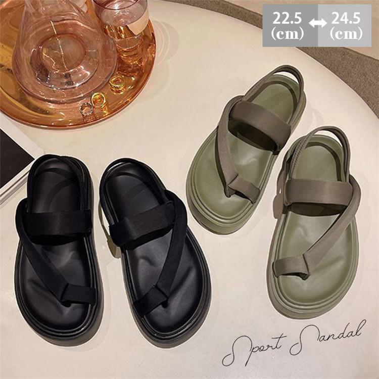 厚底 サンダル レディース スポーツサンダル 歩きやすい 走れる スポーツシューズ アウトドア カジュアル 夏向き フラットソール ビーチサンダル ぺたんこ