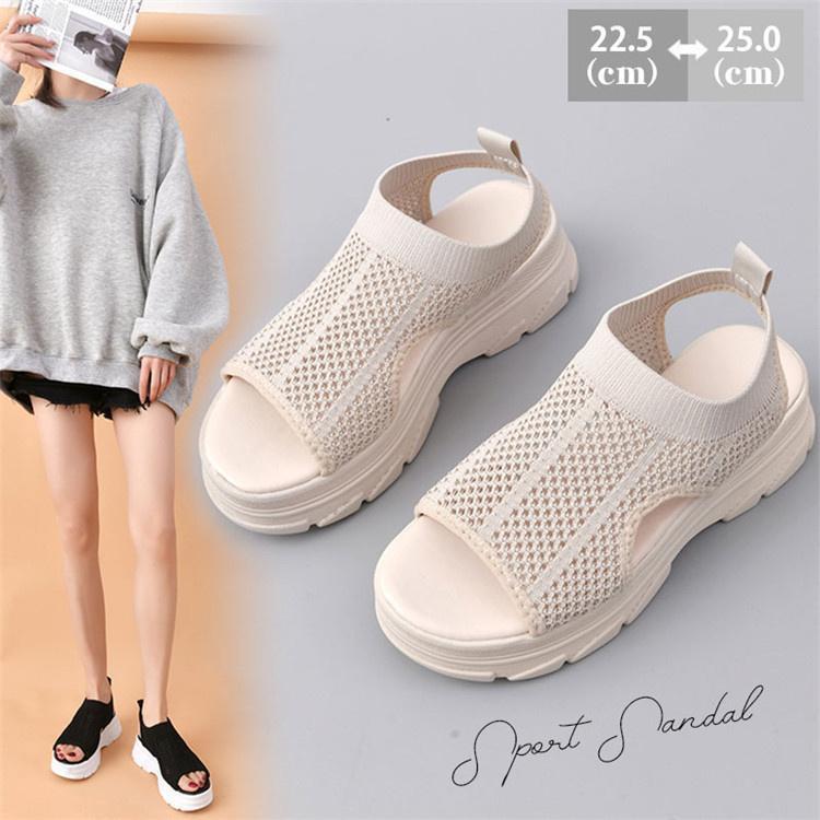 厚底 サンダル レディース スポーツサンダル 歩きやすい 走れる スポーツシューズ アウトドア カジュアル 夏向き フラットソール ビーチサンダル ぺたんこ