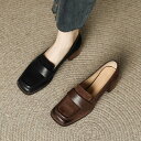 ローファー パンプス レディース 歩きやすい 大人 学生 女子 黒 4.5cm 靴 コインローファー 大きいサイズ ヒール チャンキーヒール スクエアトゥ フォーマル