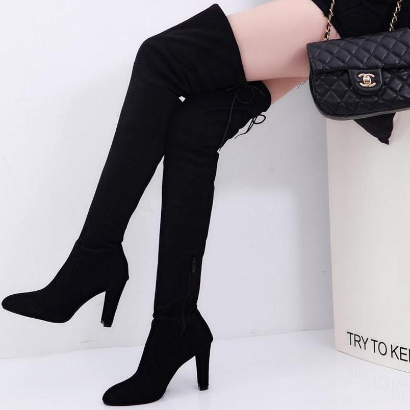 ロングブーツ レディース ブーツ インヒール 大きいサイズ ニーハイブーツ ふくらはぎ ゆったり 履き口 筒周り ロングブーツ ニーハイ ウエッジソール 靴