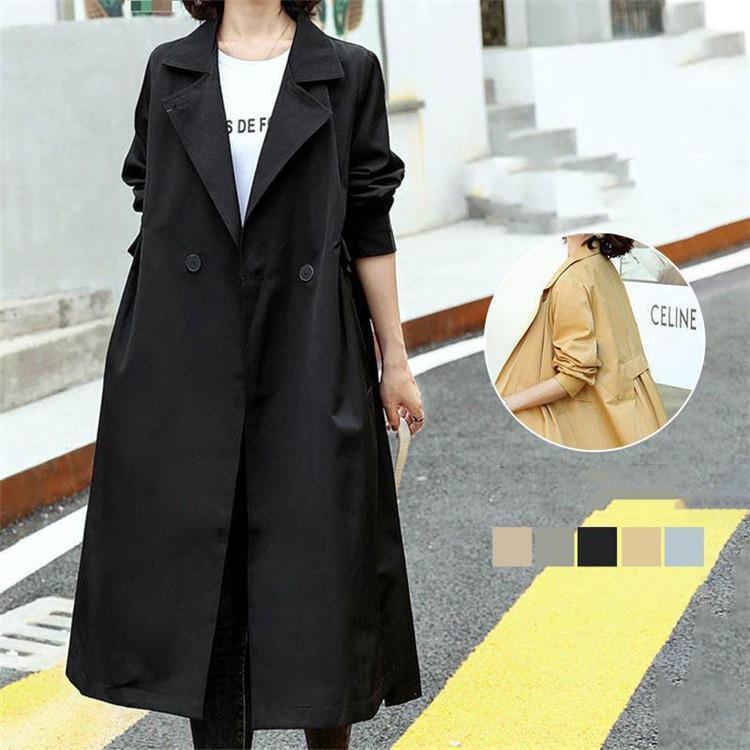 乐天商城 - トレンチコート レディース 秋服 スプリングコート マウンテンパーカー ジャケット ゆったり ロング丈 羽織 アウター 春秋 カジュアル 卒業式 服 母 通勤