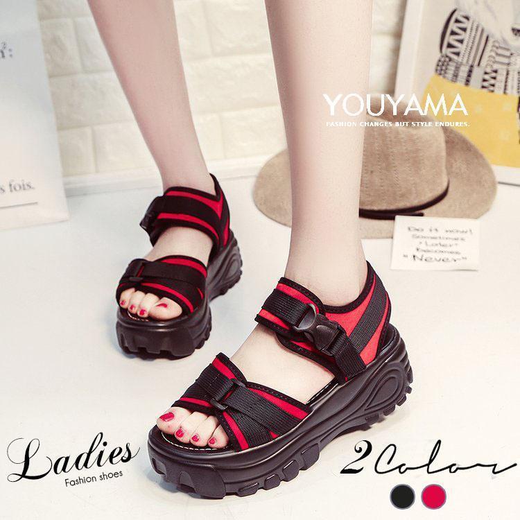 サンダル レディース 厚底 メッシュ スポーツサンダル 通気性 韓国風 カジュアル 歩きやすい 白黒 カジュアルサンダル