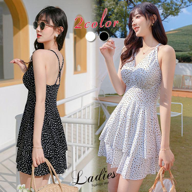 水着レディース ワンピース型 サロペット 背中出し水着 ハイウエスト やせが目立つ 腹をかくす スイムウェア 温泉 ビーチ リゾート プール 海