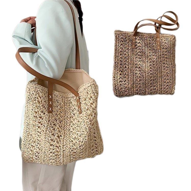 レディース 夏 トートバッグ 編むバッグ トート バッグ 大きめ ナイロン 手提げかばん 無地 大容量 軽..
