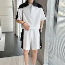 メンズ 夏用 上下セット 2点セット Tシャツ パンツ ジャージ 男子用 スポーツウェア セットアップ 運動 カジュアル 吸汗 速乾 通気