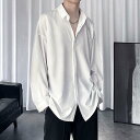 メンズシャツ 春 夏 秋 メンズ 無地 シャツ 長袖 トップス 通勤 カジュアル オフィス ビジネス 紳士 お洒落(4)