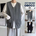 ベスト メンズ メンズベスト ニットベスト ニット ジャケット トップス アウター ビジネス ファスナー 通勤 紳士ベスト 秋冬 カジュアル セーター 秋