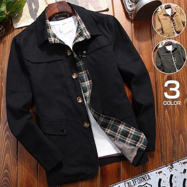 Military Jacket - ミリタリージャケット メンズ 薄手 40代 50代 ジャンパー ジャケット アウター 綿100％ 秋物