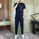メンズ 夏用 上下セット 2点セット Tシャツ パンツ ジャージ 男子用 スポーツウェア セットアップ 運動 カジュアル 吸汗 速乾 通気
