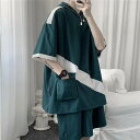 メンズ 夏用 上下セット 2点セット Tシャツ パンツ ジャージ 男子用 スポーツウェア セットアップ 運動 カジュアル 吸汗 速乾 通気