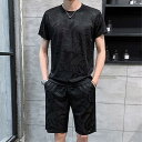 メンズ 夏用 上下セット 2点セット Tシャツ パンツ ジャージ 男子用 スポーツウェア セットアップ 運動 カジュアル 吸汗 速乾 通気