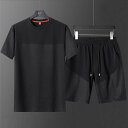 メンズ 夏用 上下セット 2点セット Tシャツ パンツ ジャージ 男子用 スポーツウェア セットアップ 運動 カジュアル 吸汗 速乾 通気