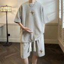 メンズ 夏用 上下セット 2点セット Tシャツ パンツ ジャージ 男子用 スポーツウェア セットアップ 運動 カジュアル 吸汗 速乾 通気