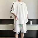 メンズ 夏用 上下セット 2点セット Tシャツ パンツ ジャージ 男子用 スポーツウェア セットアップ 運動 カジュアル 吸汗 速乾 通気