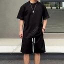 メンズ 夏用 上下セット 2点セット Tシャツ パンツ ジャージ 男子用 スポーツウェア セットアップ 運動 カジュアル 吸汗 速乾 通気