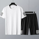メンズ 夏用 上下セット 2点セット Tシャツ パンツ ジャージ 男子用 スポーツウェア セットアップ 運動 カジュアル 吸汗 速乾 通気