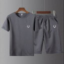メンズ 夏用 上下セット 2点セット Tシャツ パンツ ジャージ 男子用 スポーツウェア セットアップ 運動 カジュアル 吸汗 速乾 通気