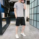メンズ 夏用 上下セット 2点セット Tシャツ パンツ ジャージ 男子用 スポーツウェア セットアップ 運動 カジュアル 吸汗 速乾 通気