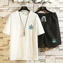 メンズ 夏用 上下セット 2点セット Tシャツ パンツ ジャージ 男子用 スポーツウェア セットアップ 運動 カジュアル 吸汗 速乾 通気