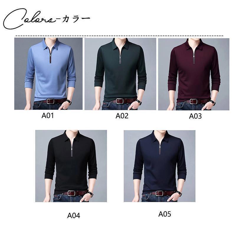 ポロシャツ メンズ Polo 長袖 ハーフジップ ビジネス Tシャツ ゴルフウェア ゴルフ...