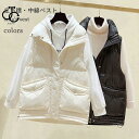 ベスト 冬 レディース 中綿ベスト 厚手 ジレベスト 前あき 立ち襟 アウター ノースリーブ キルティングベスト 中綿 フワフワ 冬ベスト