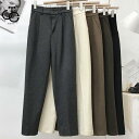 テーパードパンツ 厚手 レディース サルエルパンツ 冬 ロングパンツ 秋 ズボン 着痩せ レディースパンツ 九分丈 ウエストゴム 通勤 パンツ