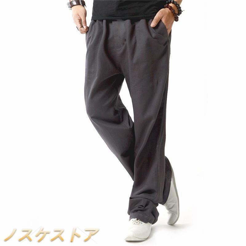 軽い 薄い 涼しい チノパン メンズ 綿麻 麻パンツ スポーツ 薄手 ボトムス ゴルフ...