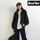 ジップアップパーカー レディース トップス ドロップショルダー オーバーサイズ ボリューム袖 薄手 フード付き 前開き 無地 ルーズ かわいい シンプ(4)