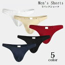 Tバック ショーツ メンズ パンツ 下着 男性用 タンガ ローライズ ヒップハング 立体感 ボーダー ソリッドカラー ローウエスト シンプル アンダー