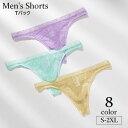 Tバック ショーツ メンズ パンツ 下着 男性用 タンガ 総レース シースルー 透け感 ローライズ ヒップハング 通気性 ソリッドカラー 大