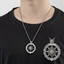 ネックレス メンズ 男性用 アクセサリー 単品 シルバーカラー 銀色 太陽 大きめ おしゃれ カッコいい 個性的 首飾り ギフト 記念日 誕生日 プレ
