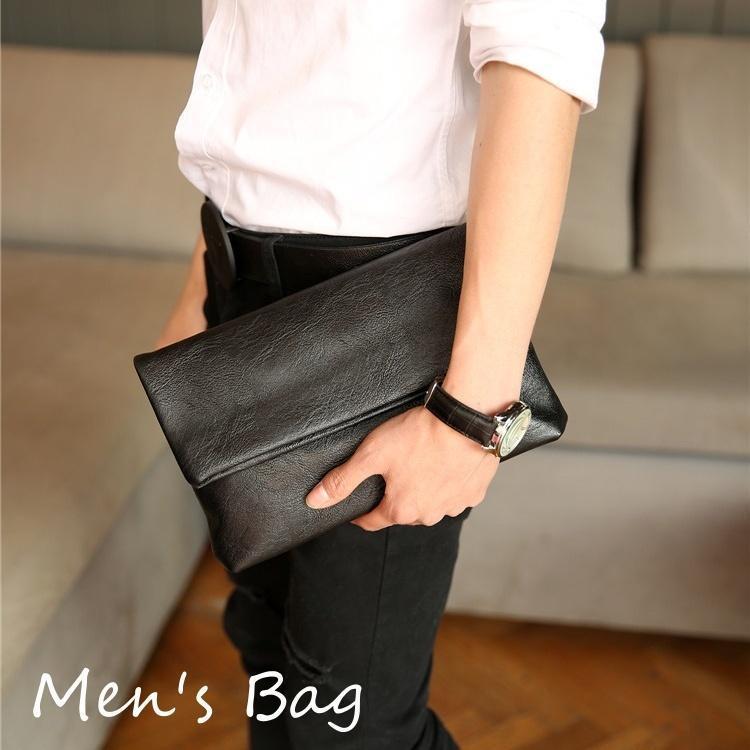 クラッチバッグ セカンドバッグ メンズ 鞄 かばん 手持ち PUレザー ボタン ファスナー おしゃれ 高級感..